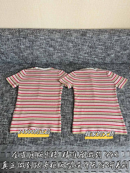 Timo / Chanel 26 Early Spring New Collection Striped Short Sleeve