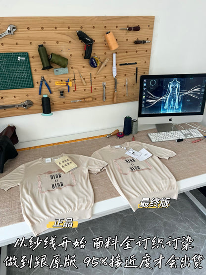 티모 / 디올 리본 테두리 니트 반팔