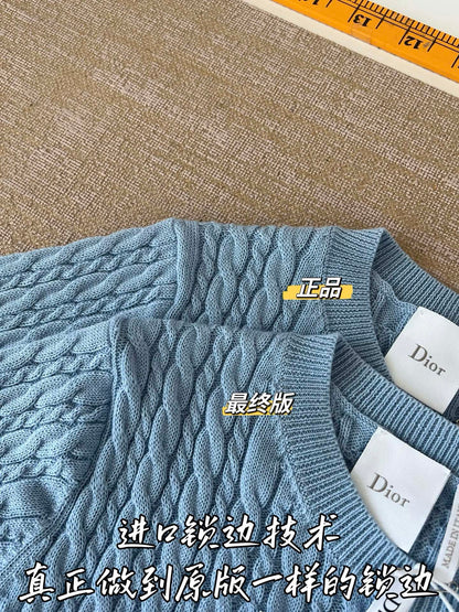 티모 / 디올 블루 케이블 니트 반팔