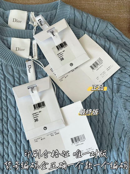 티모 / 디올 블루 케이블 니트 반팔