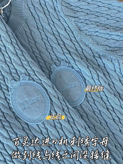 티모 / 디올 블루 케이블 니트 반팔