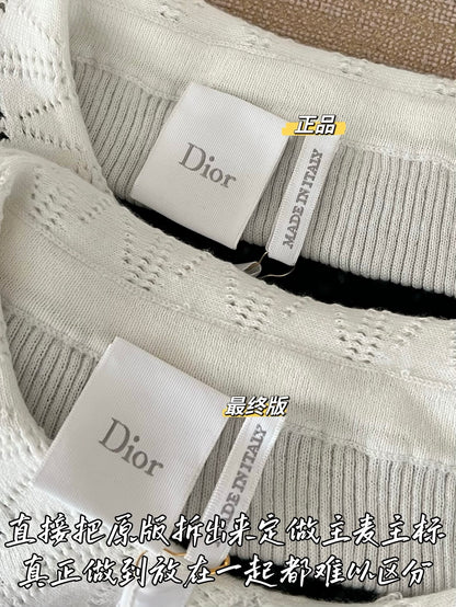 Timo / Dior 레이스 칼라 스트라이프 조끼