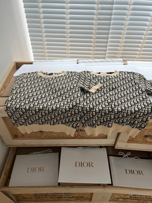 Timo / Dior Monogram Wool Knit Short-Sleeved