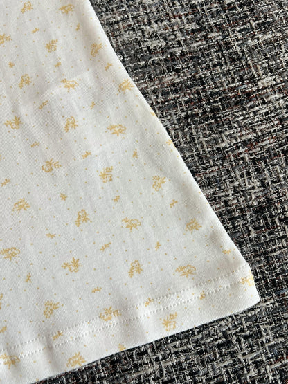 Timo / Miu Miu Yellow Floral Print Short Sleeve