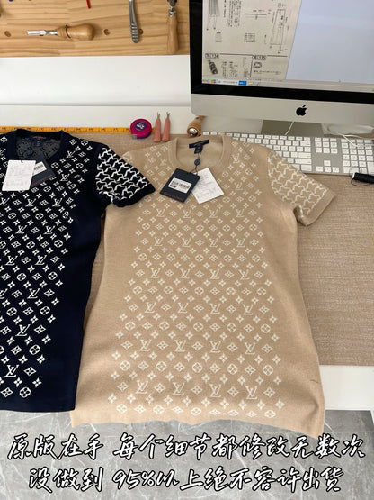 Timo / Louis Vuitton Monogram Knit Short-Sleeve T-Shirt