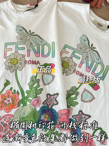 티모 / 펜디 꽃 나비 프린트 반팔 티셔츠