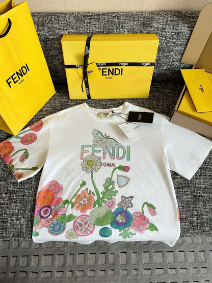티모 / 펜디 꽃 나비 프린트 반팔 티셔츠