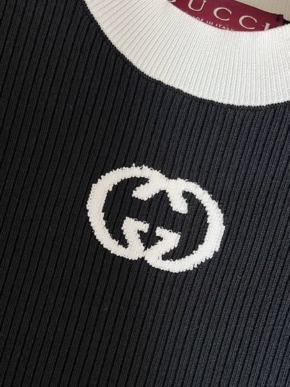 Timo / Gucci Double G Flocking Short-Sleeved T-Shirt