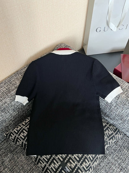 Timo / Gucci Double G Flocking Short-Sleeved T-Shirt