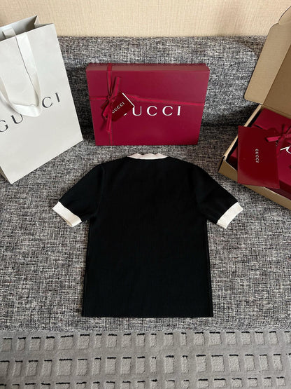 Timo / Gucci Double G Flocking Short-Sleeved T-Shirt