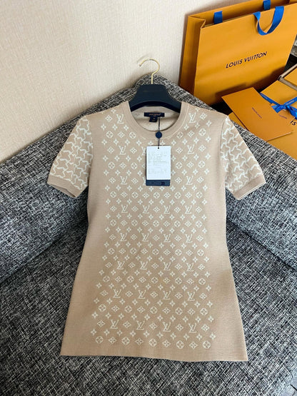 Timo / Louis Vuitton Monogram Knitted Short-Sleeved T-Shirt