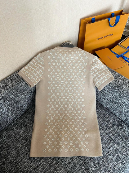 Timo / Louis Vuitton Monogram Knitted Short-Sleeved T-Shirt