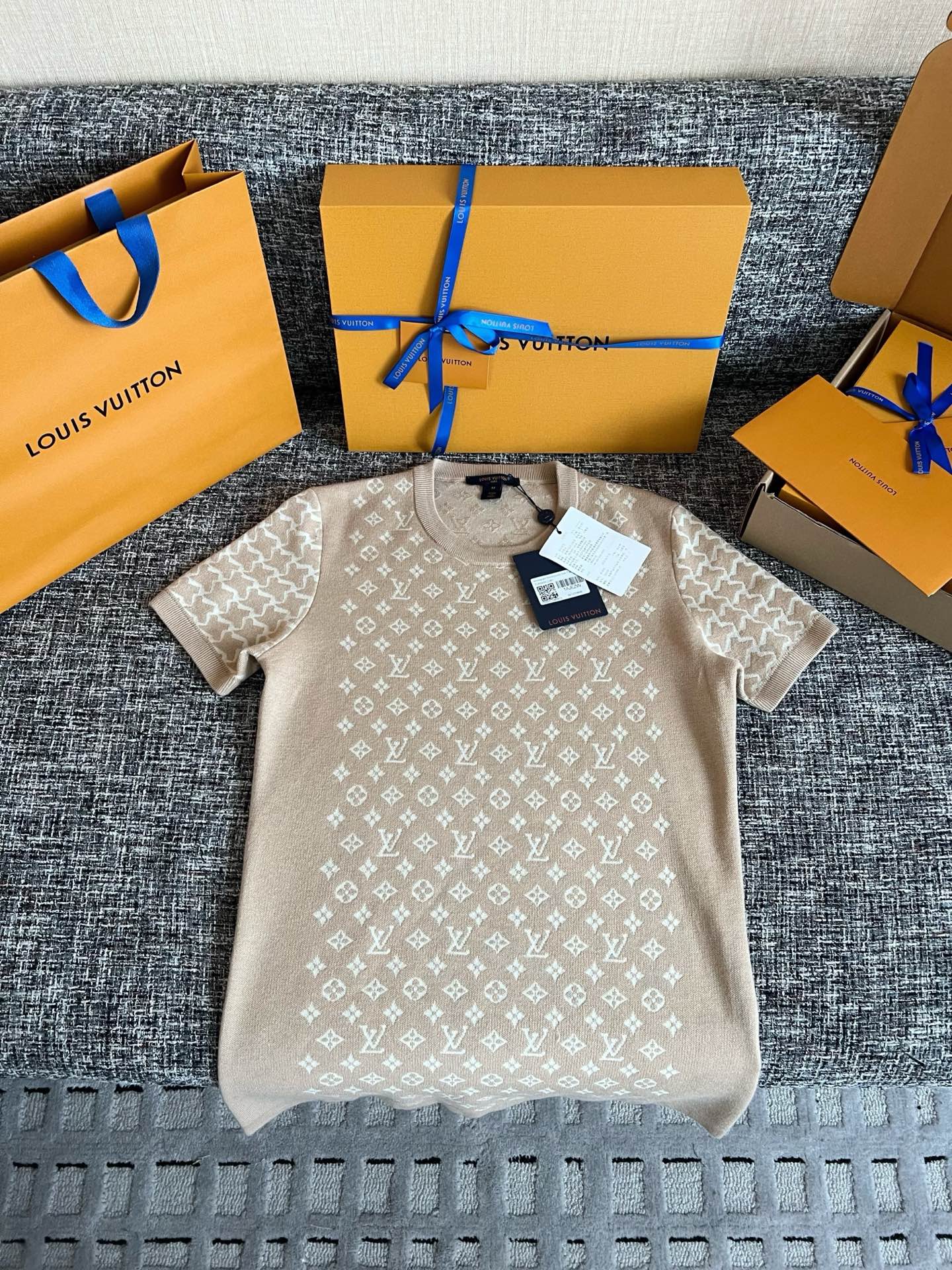Timo / Louis Vuitton Monogram Knitted Short-Sleeved T-Shirt