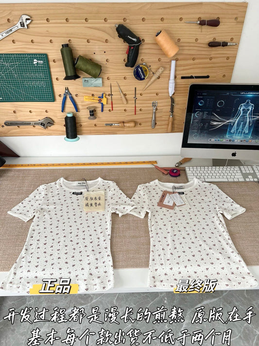Timo / Miu Miu Floral New Short-Sleeved T-shirt