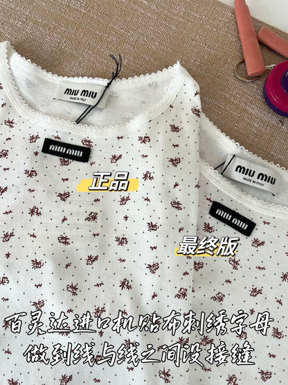 티모 / 미우미우 꽃무늬 신상 반팔 티셔츠