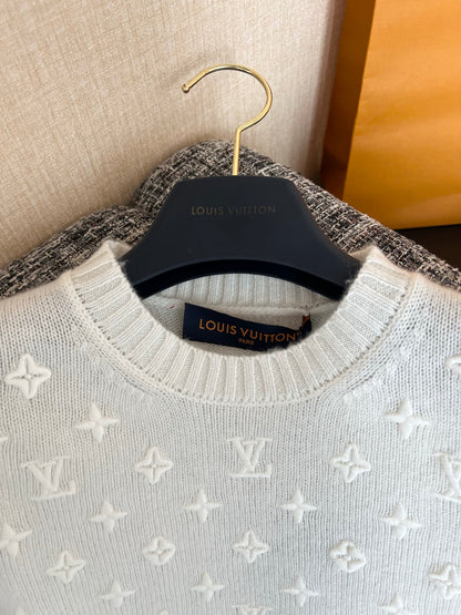 Timo / Louis Vuitton Monogram Embroidered Knit Short-Sleeve T-Shirt