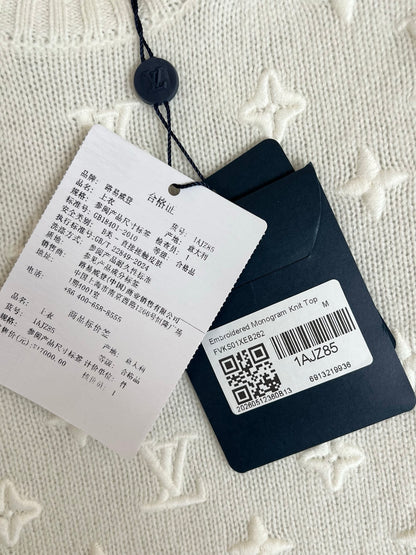 Timo / Louis Vuitton Monogram Embroidered Knit Short-Sleeve T-Shirt