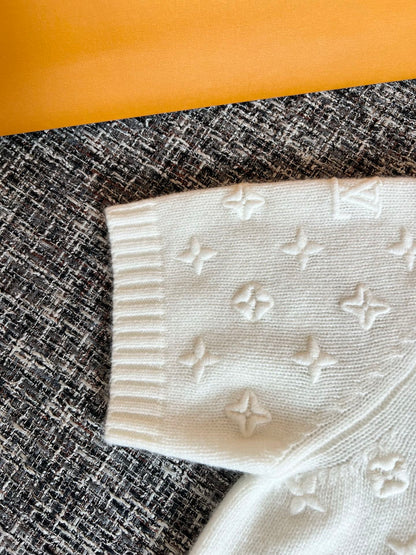 Timo / Louis Vuitton Monogram Embroidered Knit Short-Sleeve T-Shirt