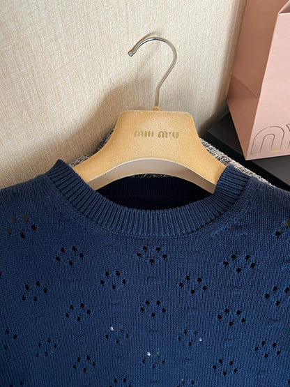 Timo / Miu Miu Lace Crochet Short-Sleeved T-shirt
