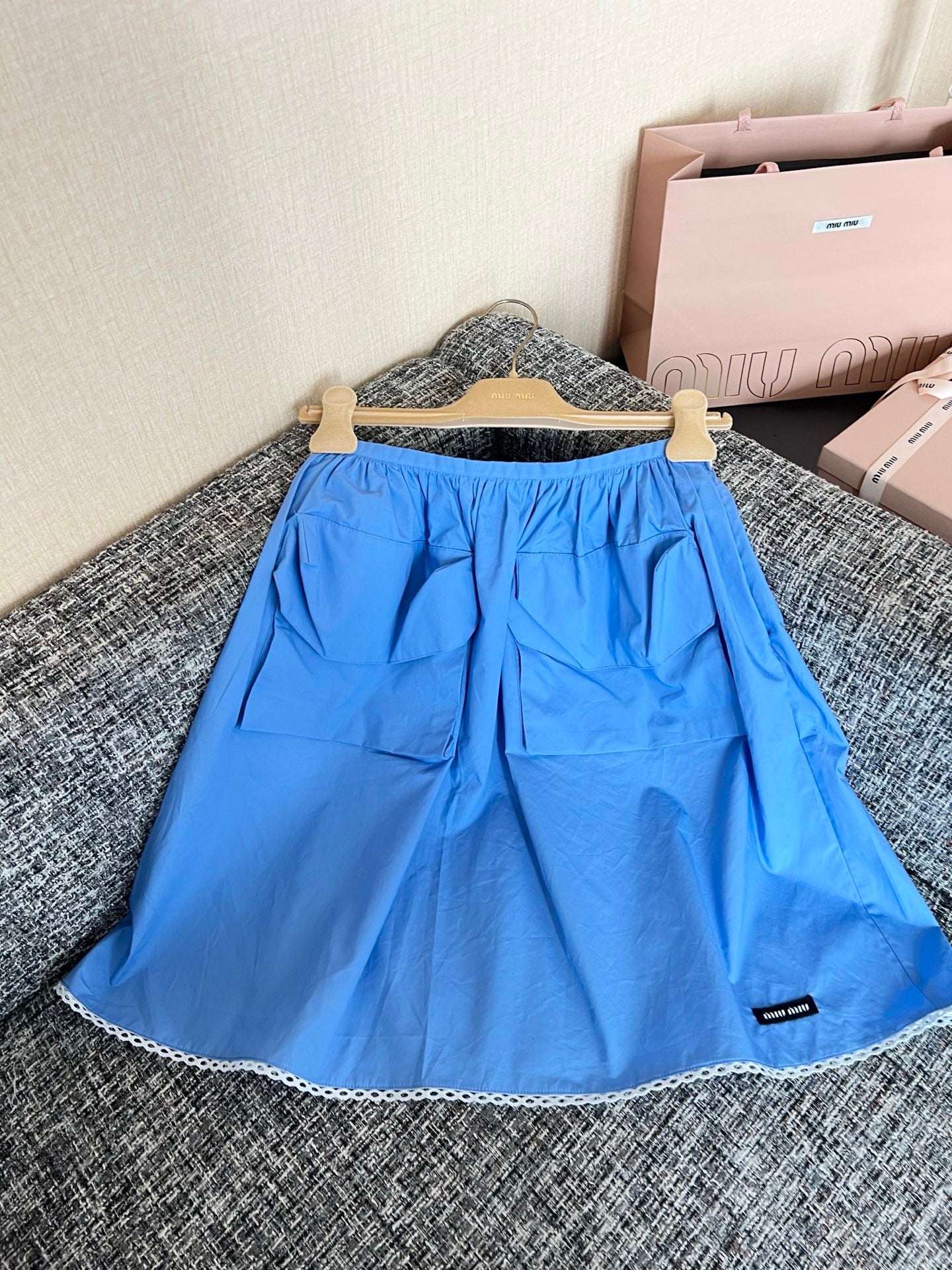 Timo / Miu Miu Blue Mini Skirt with Large Pockets