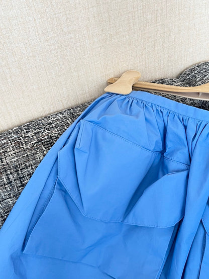 Timo / Miu Miu Blue Mini Skirt with Large Pockets