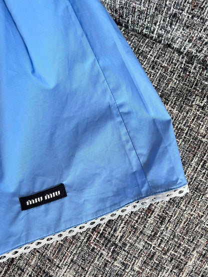 Timo / Miu Miu Blue Mini Skirt with Large Pockets