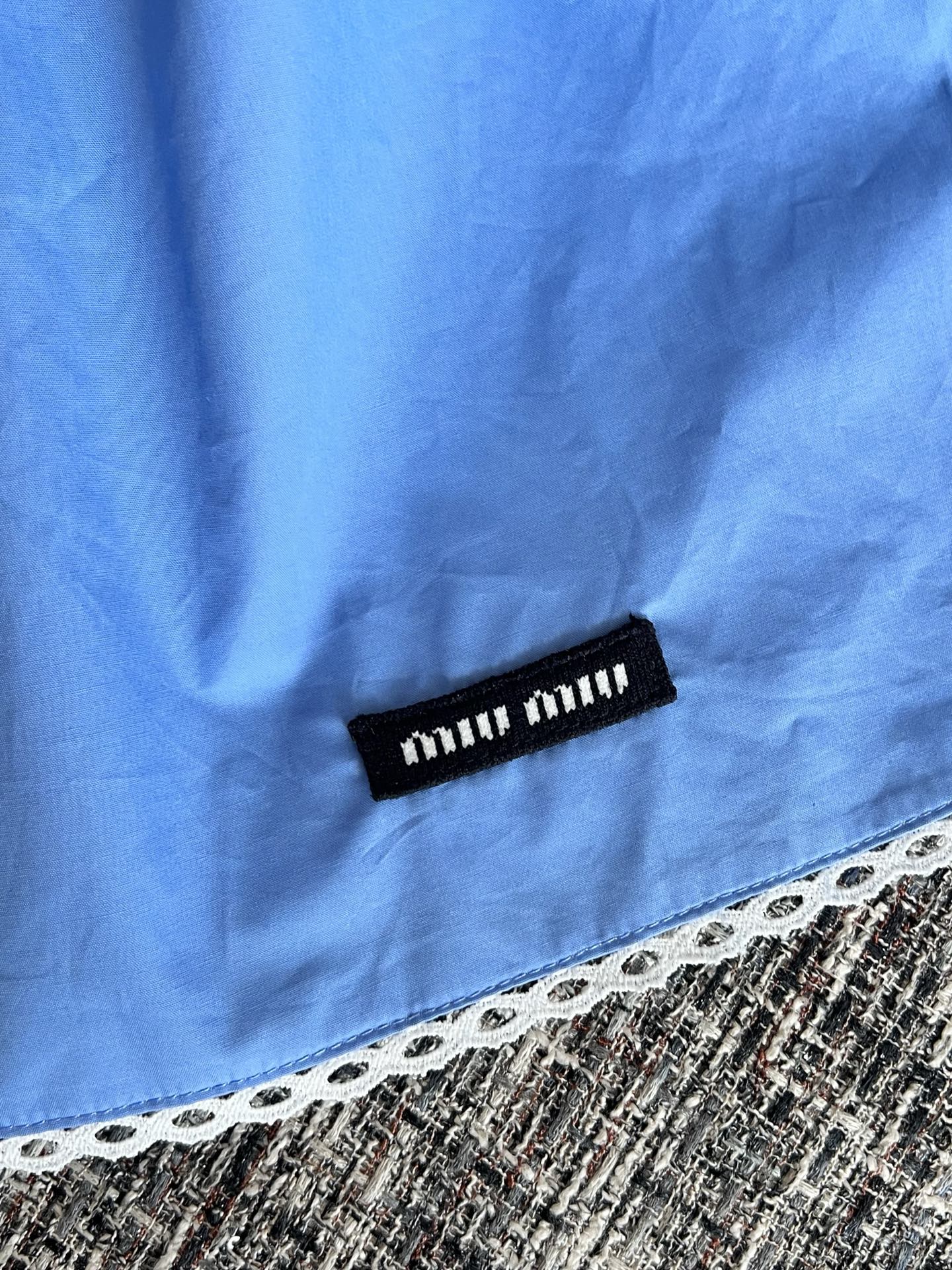 Timo / Miu Miu Blue Mini Skirt with Large Pockets