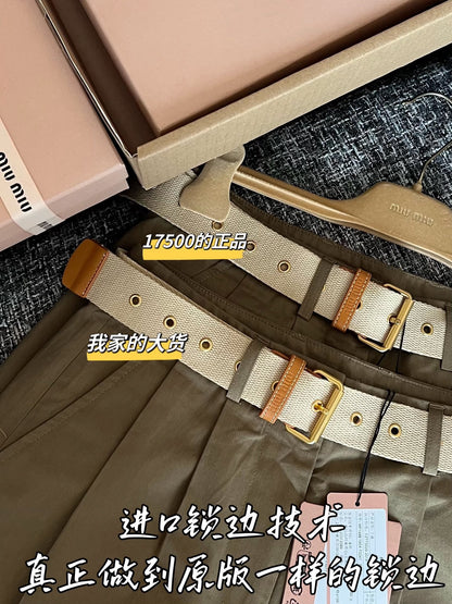 티모 / 미우미우 브라운 워크웨어 반바지
