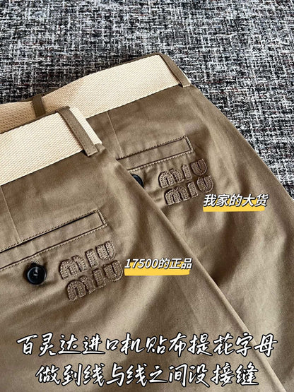 티모 / 미우미우 브라운 워크웨어 반바지