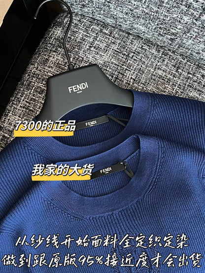 티모 / 펜디 26SS 신상 컬러 대비 니트 반팔