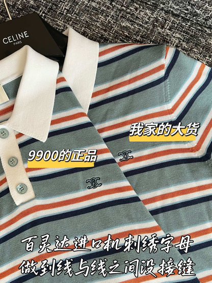 티모 / 셀린느 26SS 신상 스트라이프 반팔 티셔츠