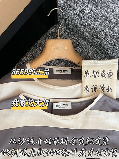 티모 / 미우미우 26SS 신상 스트라이프 쇼트슬리브 티셔츠