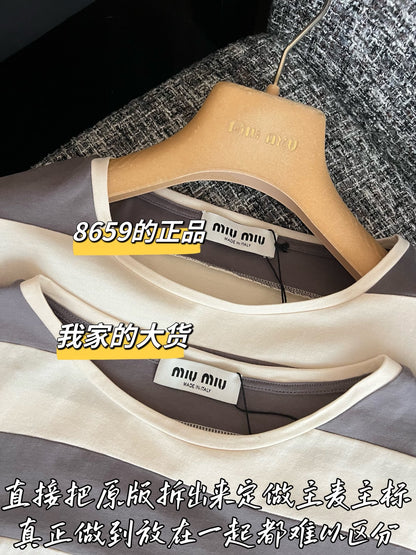 티모 / 미우미우 26SS 신상 스트라이프 쇼트슬리브 티셔츠