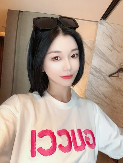 티모 / 구찌 분홍색 로고 반소매 티셔츠