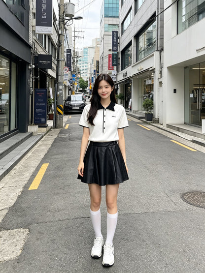 마이골프 / 골프 레이스 칼라 봄여름 니트