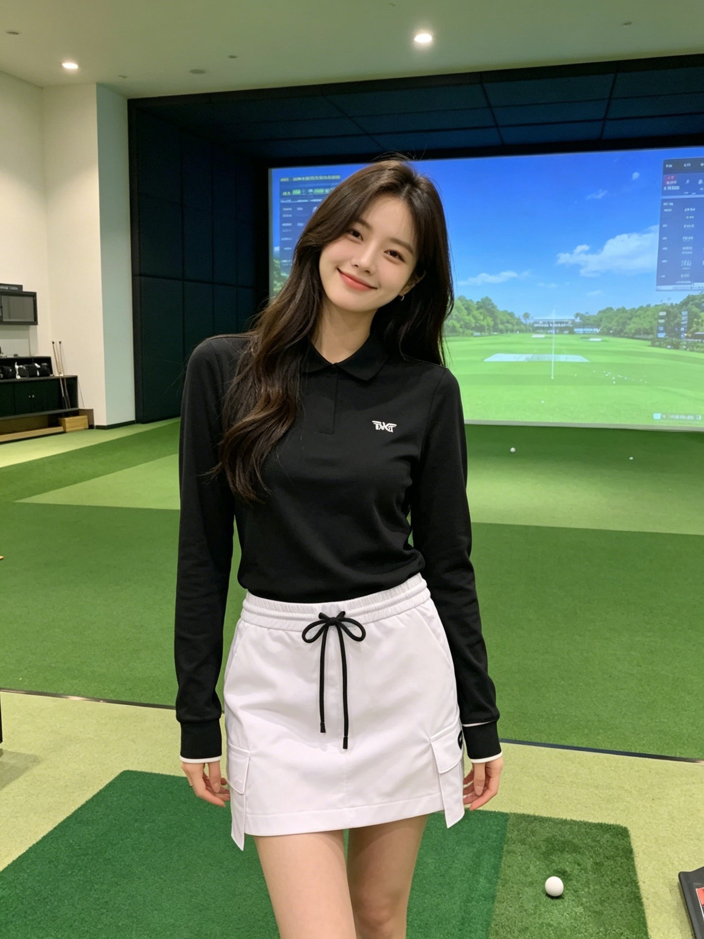 마이골프 / 골프 봄 신상 PXG 여성 골프 긴팔 폴로 티셔츠