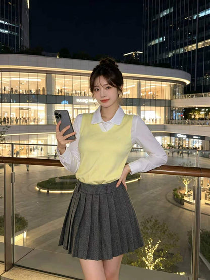 마이골프 / 골프 봄여름 마카롱 컬러 미니 브이넥 조끼