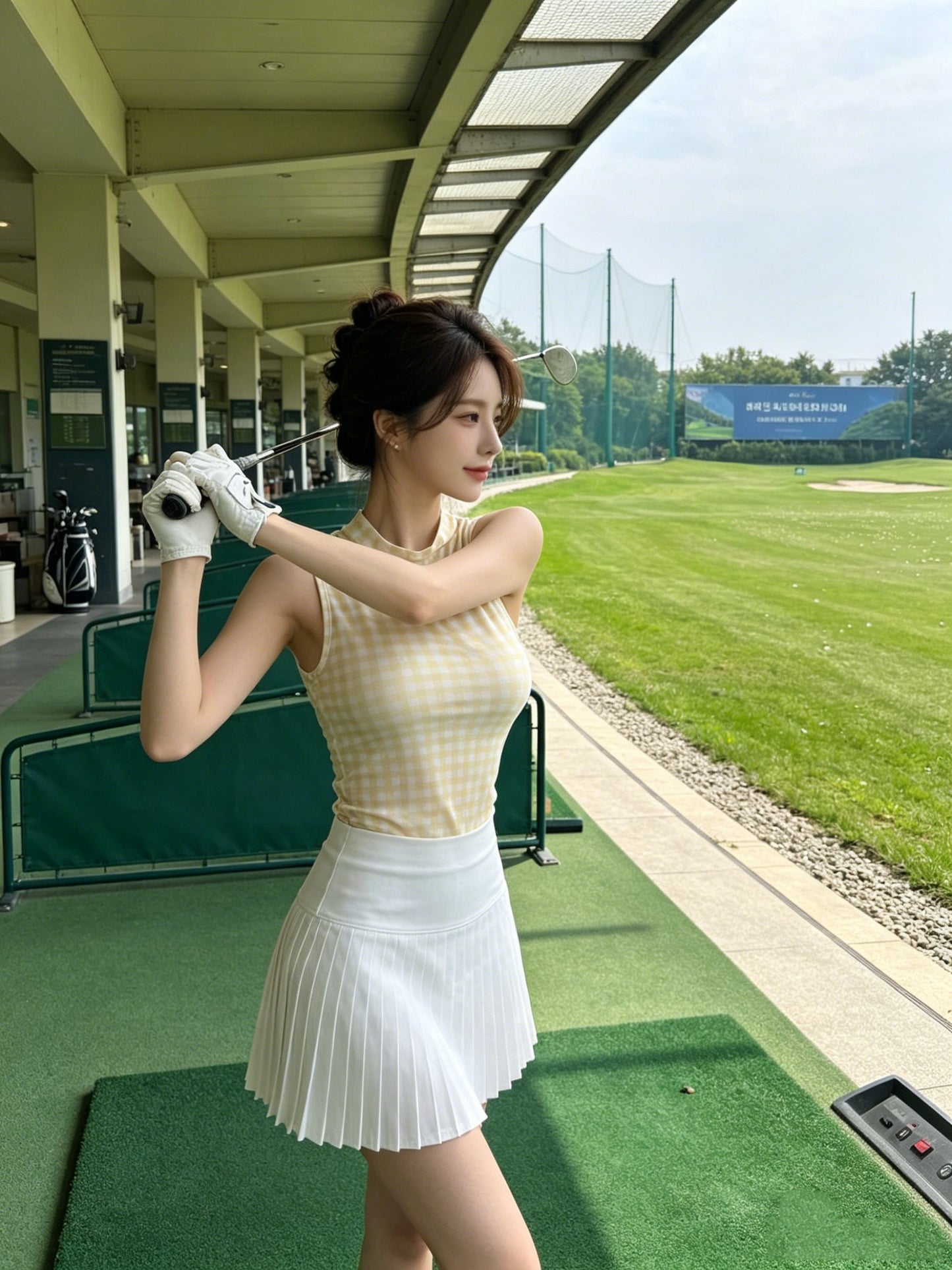 마이골프 / 골프 속건 슬리브리브 스탠칼라 상의
