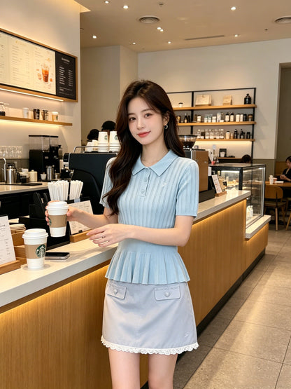 마이골프 / 골프 봄여름 샤넬스타일 골프 니트 상의