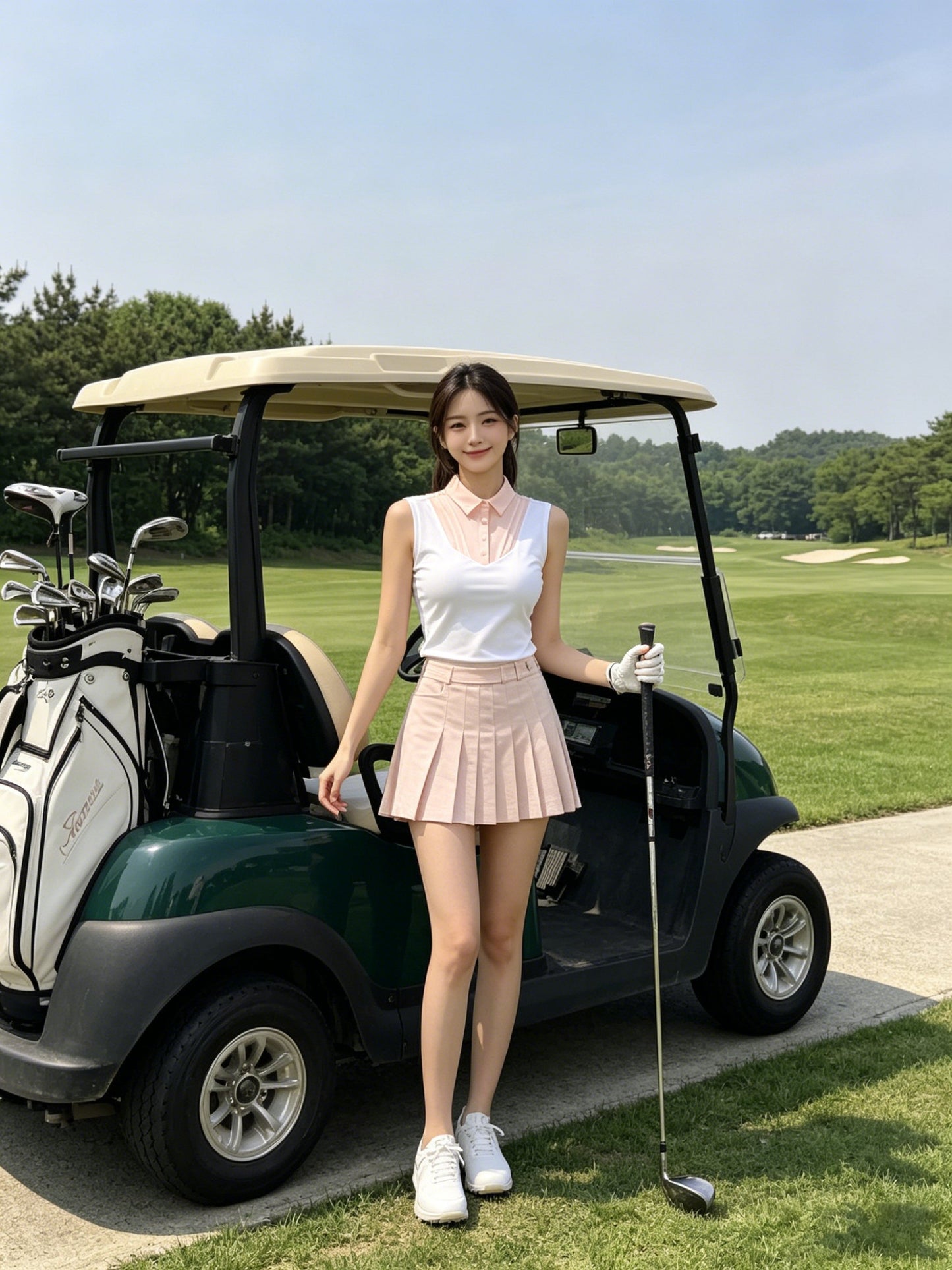 마이골프 / 골프 여름 쿨속건 슬리브리브 상의