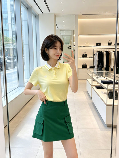 마이골프 / 골프 여름 쿨속건 도트 프린트 폴로셔츠