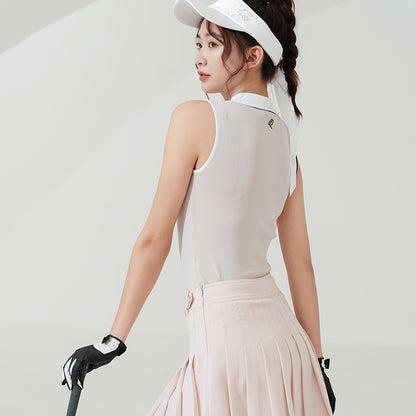 마이골프 / 골프 봄여름 신상 이중 레이스 프릴 칼라 상의
