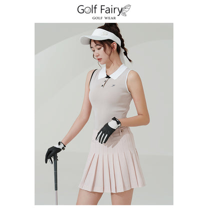 마이골프 / 골프 봄여름 신상 이중 레이스 프릴 칼라 상의