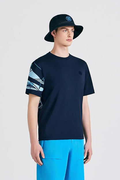 마이골프 / 골프 컬러 대비 넥 냉감 반팔셔츠