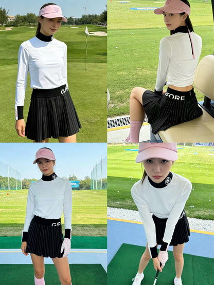 한국골프 / 골프 자외선 차단 속건 하이넥 긴팔 티셔츠