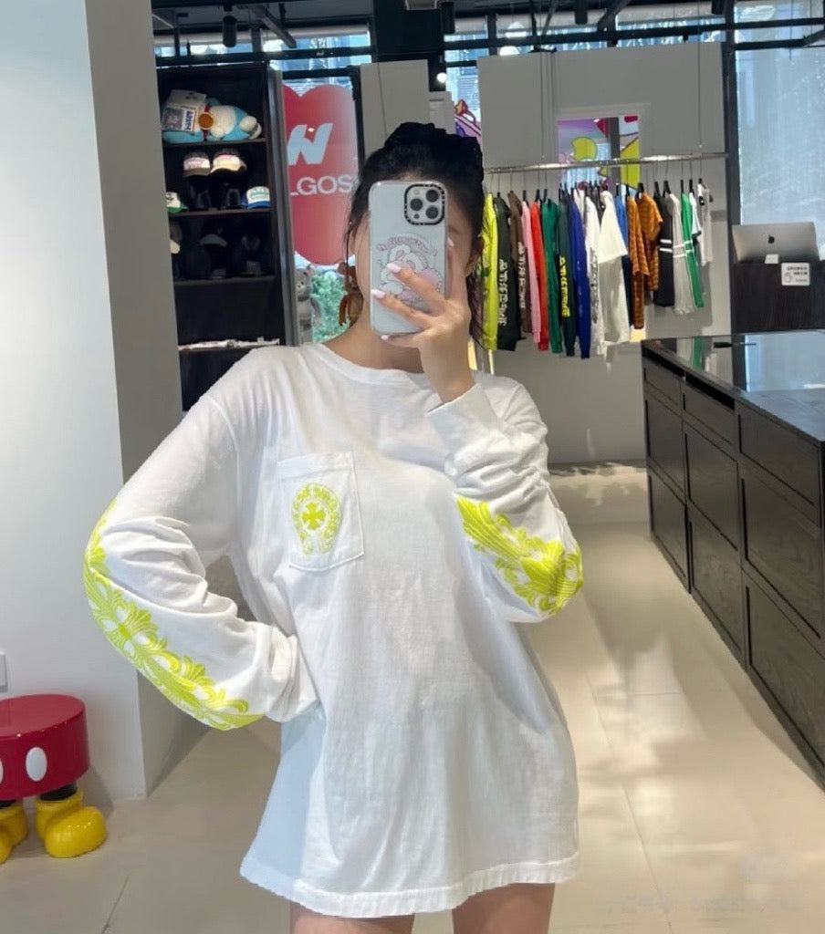 V공장 / 크롬하츠 형광 긴팔티셔츠