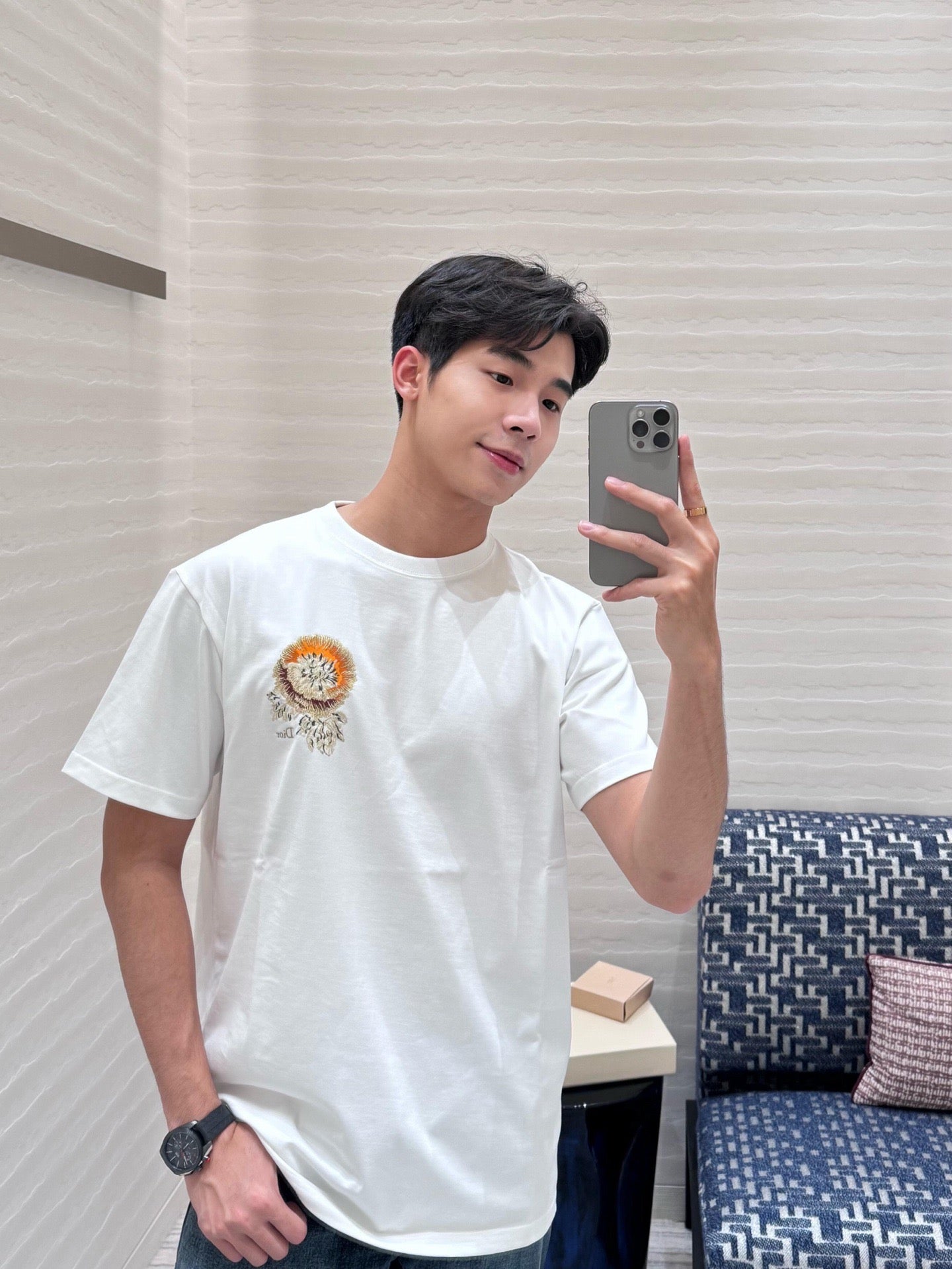V공장 / 디올 야생 무늬 반팔 티셔츠