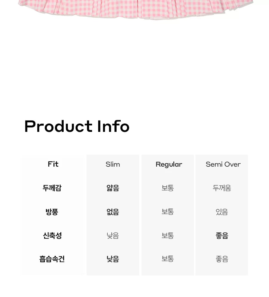 한국골프 / 골프 스포츠 패션 캐주얼 세트 안심 치마 안 주름 플리츠 스커트