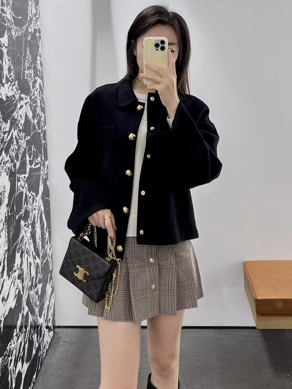 백경공장 / 셀린느 스몰 로고 프린트 소가죽 수납함