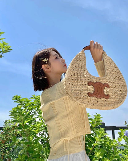 백경공장 / 셀린느 식물 소재 소가죽 호보 백